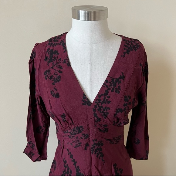 Ba&sh Soa floral patterned v-neck midi dress 17641 - Picture 7 of 15